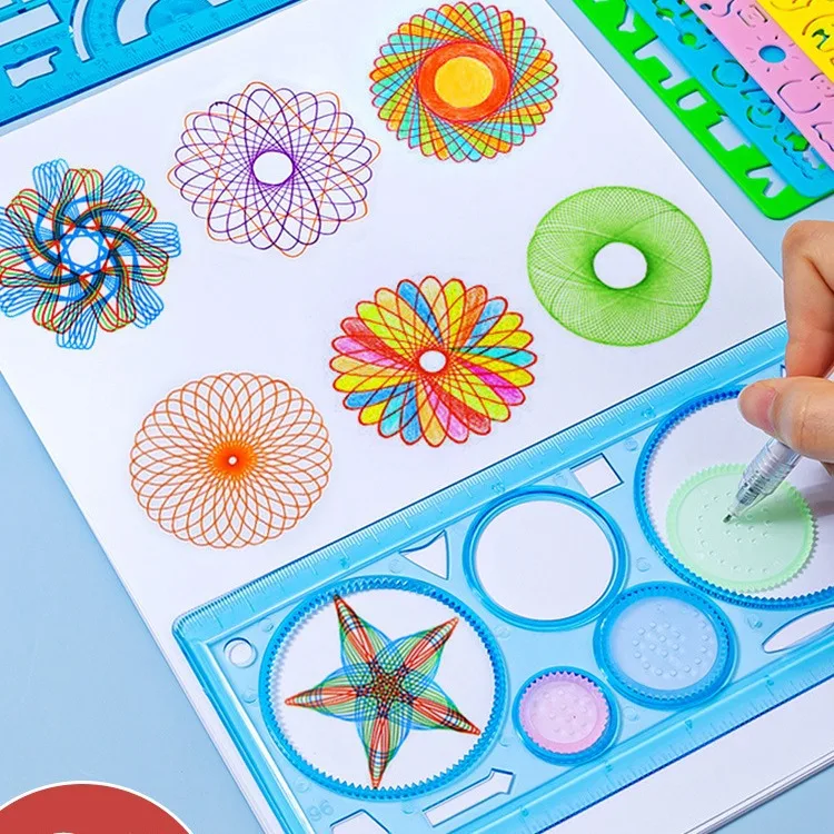 Kids Education Template - Geometry Spirograph Drawing Stencils Set Animal