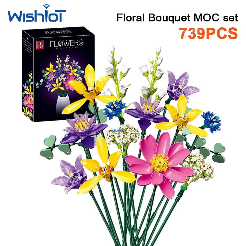 JJ9236 739pcs Flower Bouquet B - Orchid Kids Education ulasan dan harga