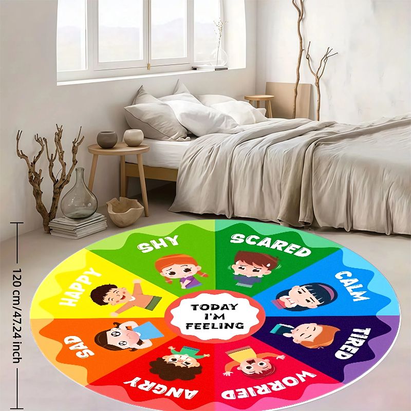 Emotion Wheel Kids Round Rug F - Kids Education Room ulasan dan harga