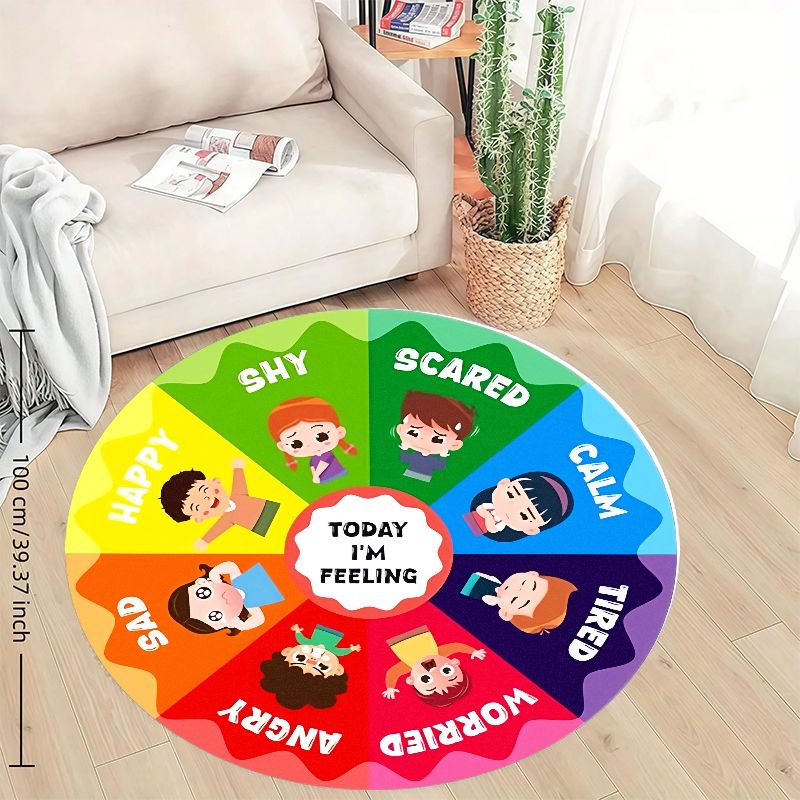 Emotion Wheel Kids Round Rug F - Kids Education Room ulasan dan harga