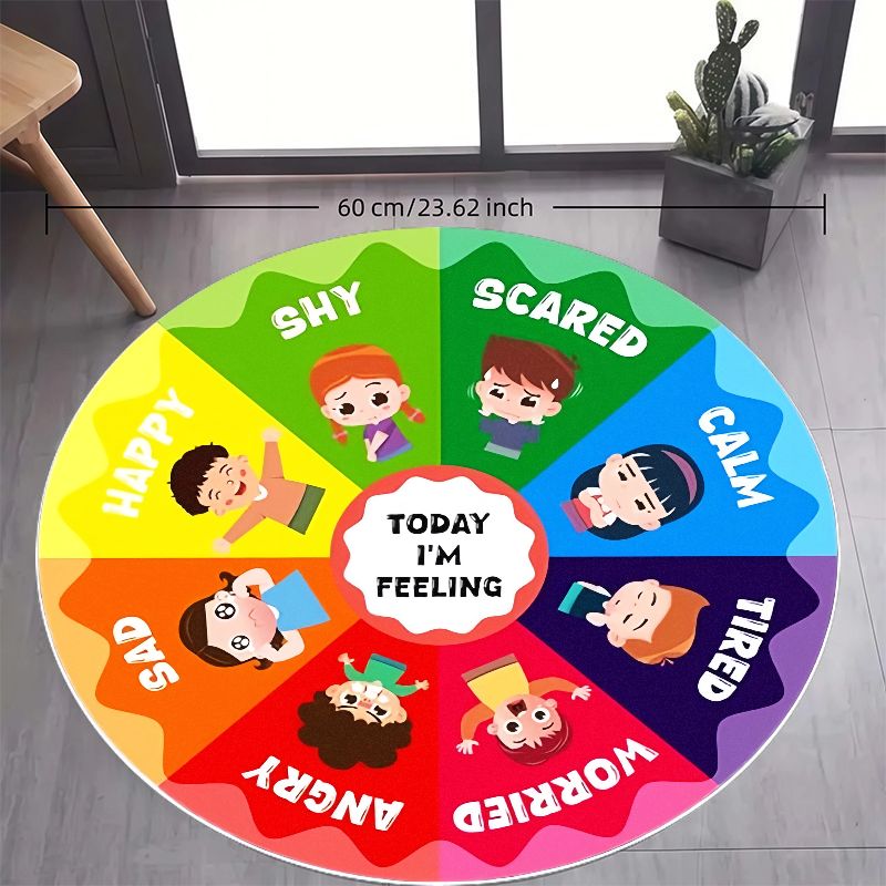 Emotion Wheel Kids Round Rug F - Kids Education Room ulasan dan harga