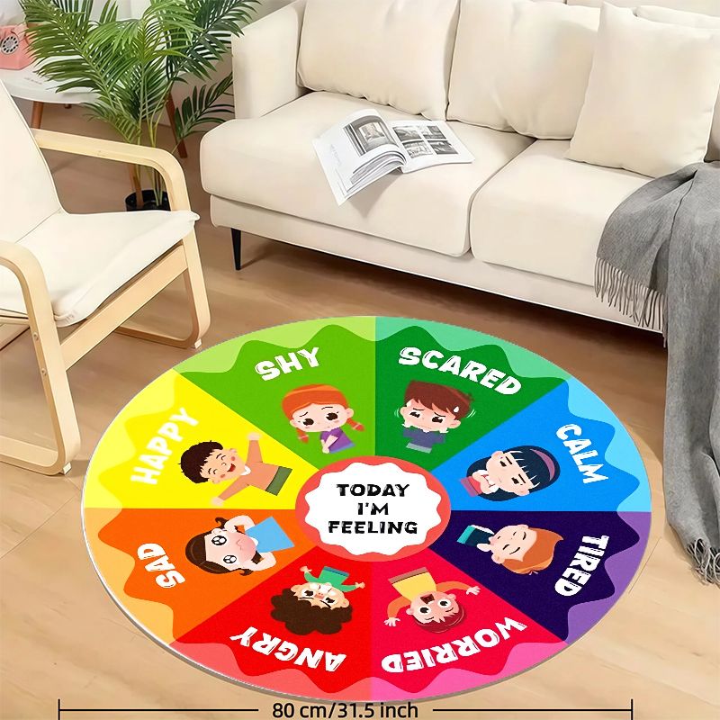 Emotion Wheel Kids Round Rug F - Kids Education Room ulasan dan harga