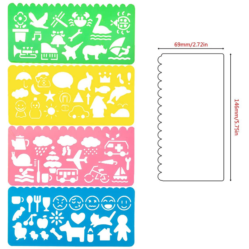 13pcs Animal Geometry Spirogra - Kids Education Template ulasan dan harga