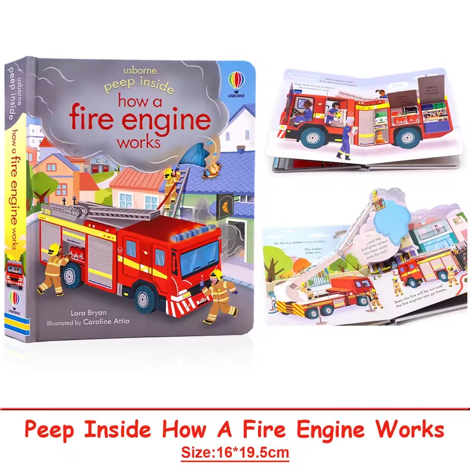 Usborne Peep Inside How A Fire - Kids Education Picture ulasan dan harga