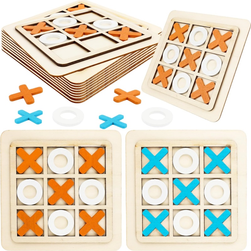 Wooden Tic Tac Toe Games Puzzl - Kids Education Template ulasan dan harga