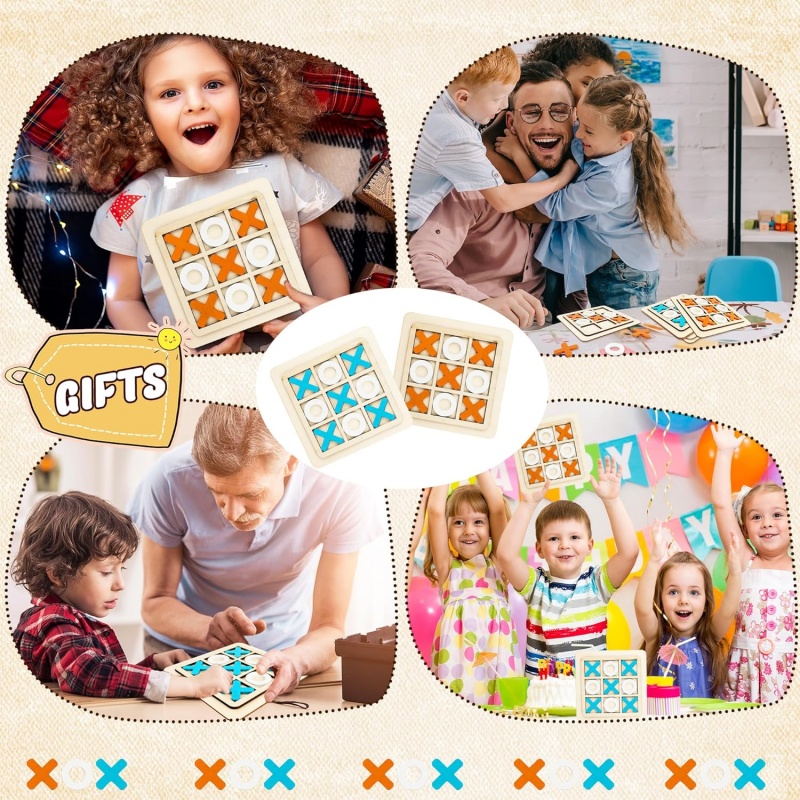 Wooden Tic Tac Toe Games Puzzl - Kids Education Template ulasan dan harga