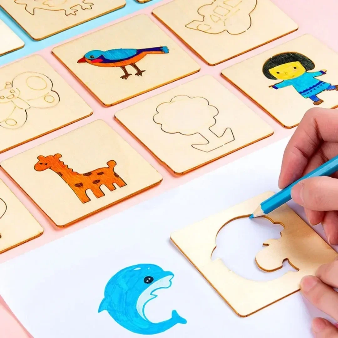 20PCS Montessori Wooden Drawin - Kids Education Template ulasan dan harga