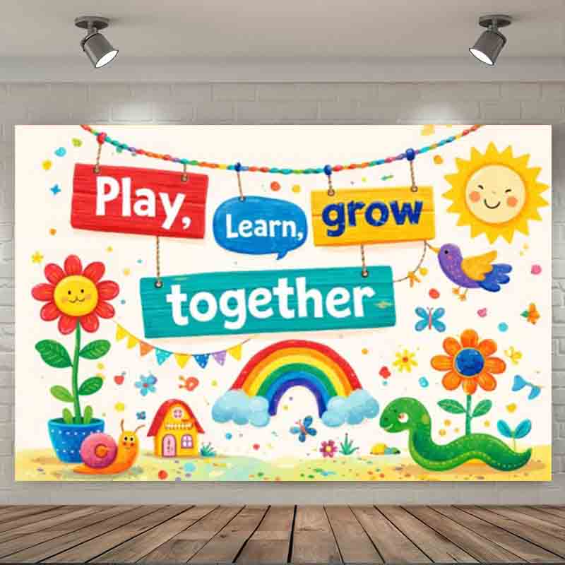 Play Learn Grow Together Photo - Kids Education Banner ulasan dan harga