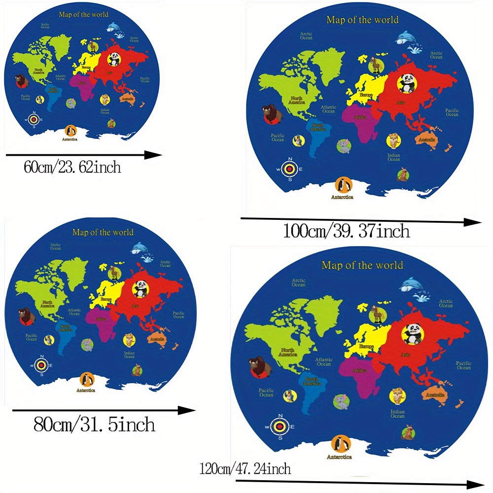World Map Round Rug Flannel Ed - Kids Education Room ulasan dan harga