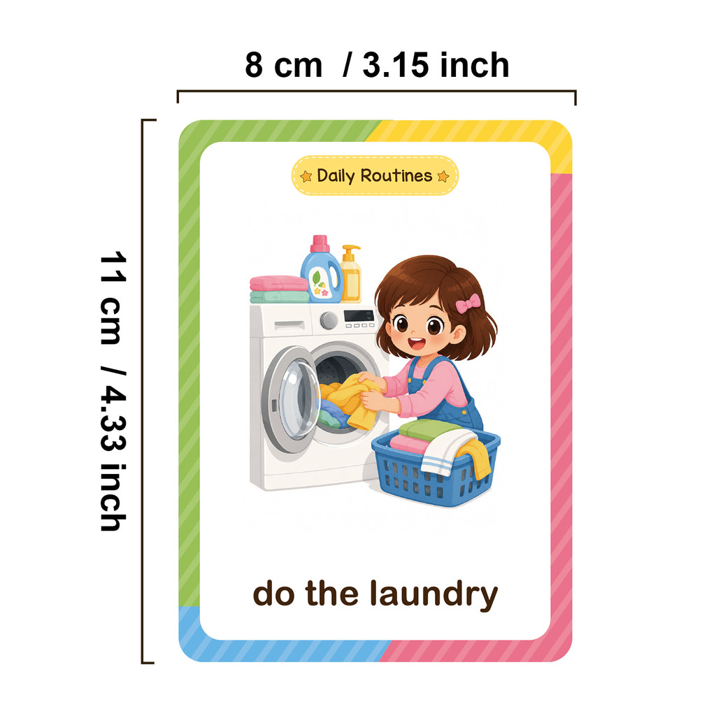 38 Words Daily Routines Learni - Kids Education Card ulasan dan harga