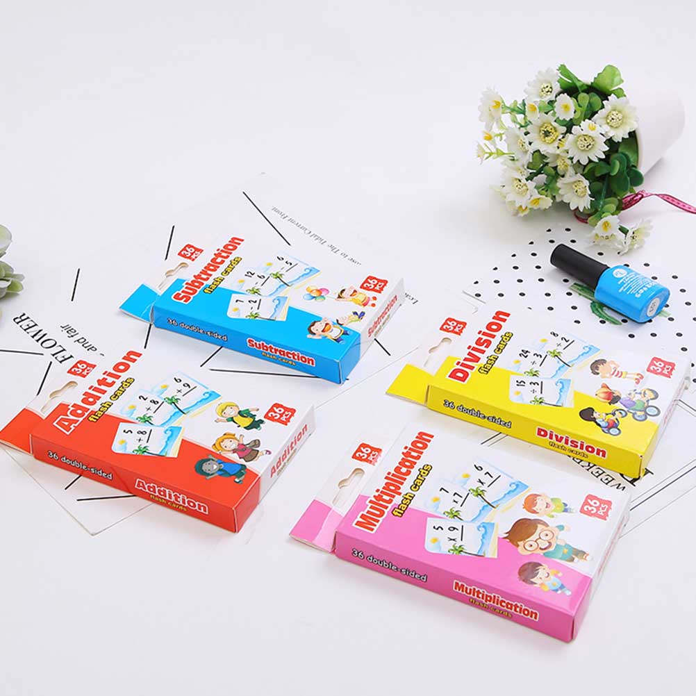 4 Boxes Childrens Math Study C - Kids Education Card ulasan dan harga